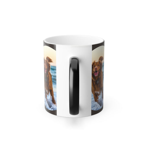 Golden Retriever Beach Photo Mug | Color Morphing Mug