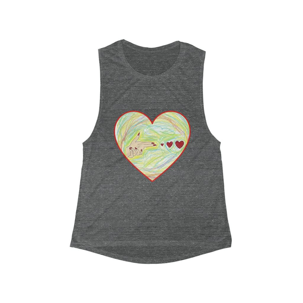 Hand-Drawn Heart Guitar Tank | Music Lover, Heart Art, Casual Top