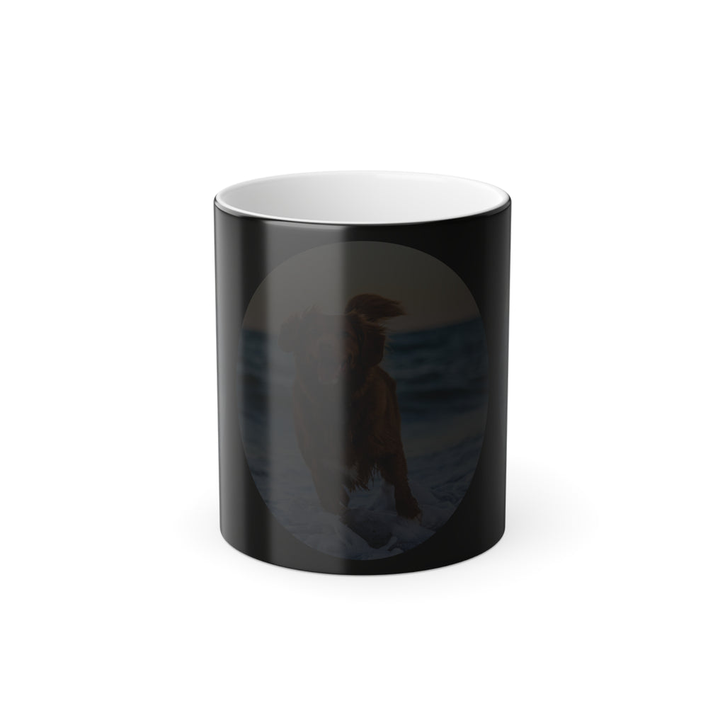 Golden Retriever Beach Photo Mug | Color Morphing Mug