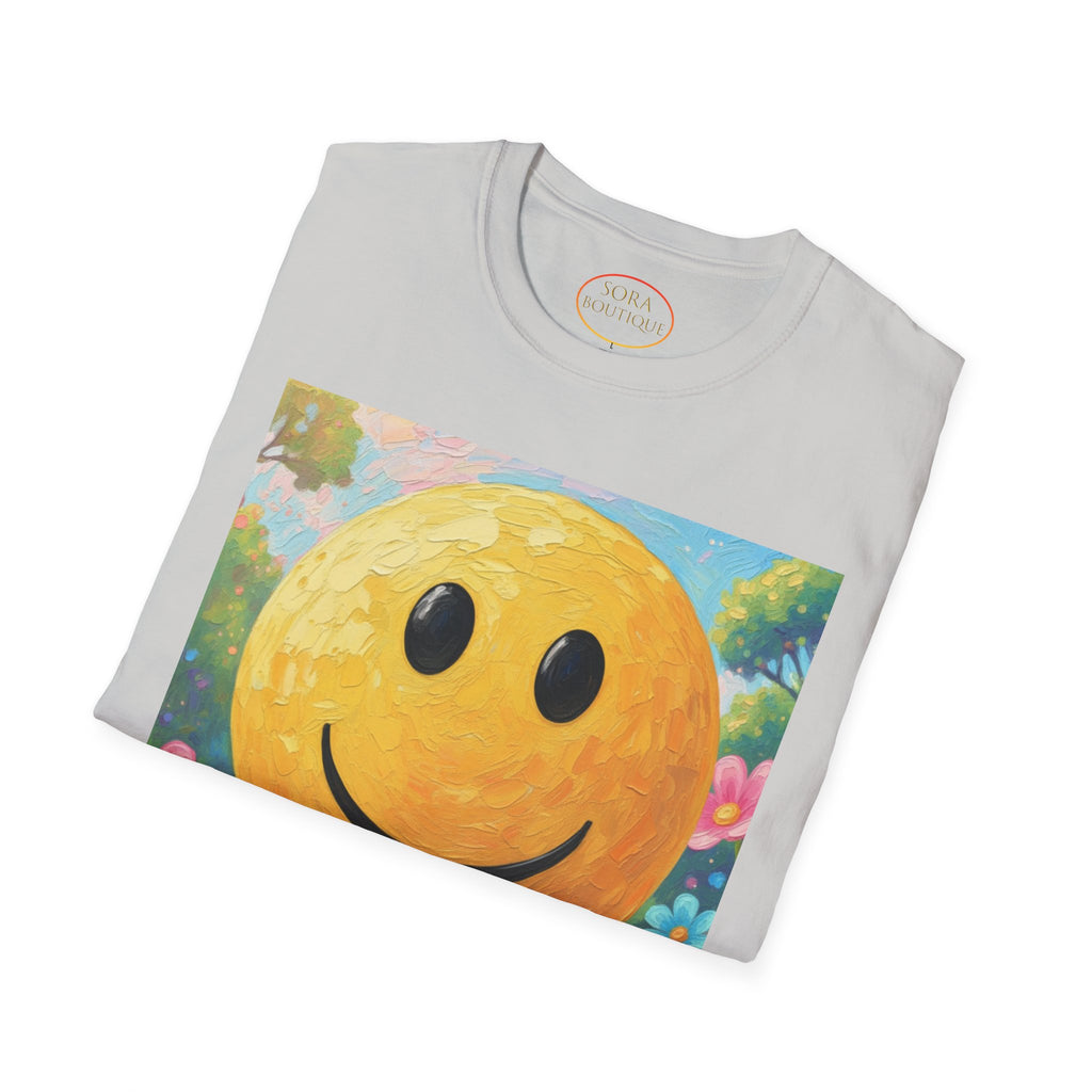 Smiley Face Painting T-Shirt | Vintage Smiley Art, 'salut' Text