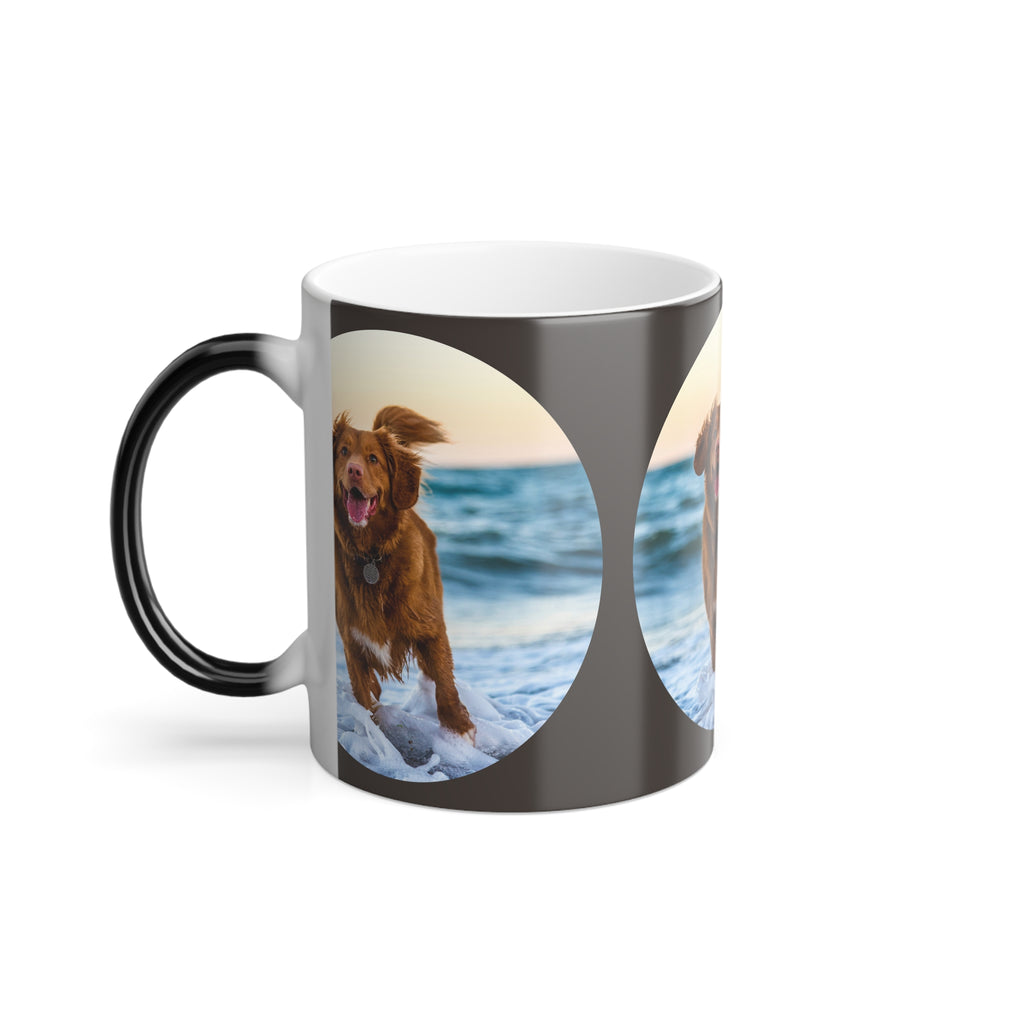 Golden Retriever Beach Photo Mug | Color Morphing Mug