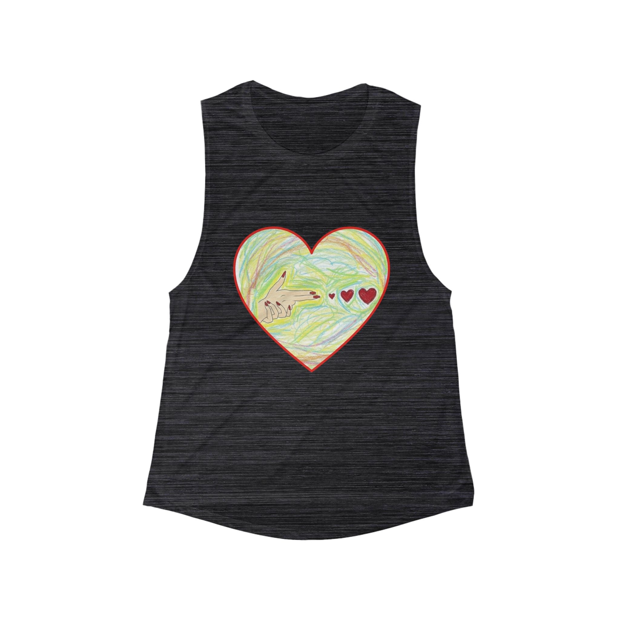 Copy of Hand-Drawn Heart Guitar Tank | Music Lover, Heart Art, Casual Top