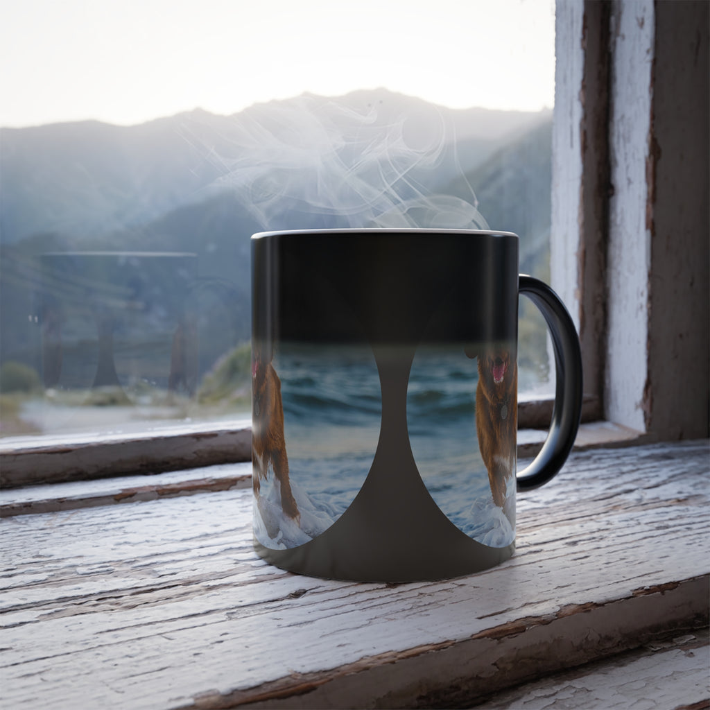 Golden Retriever Beach Photo Mug | Color Morphing Mug