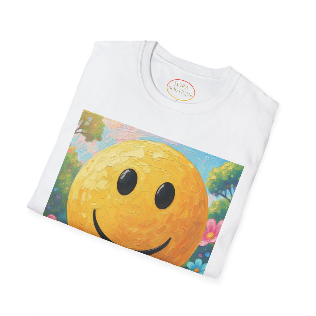 Smiley Face Painting T-Shirt | Vintage Smiley Art, 'salut' Text