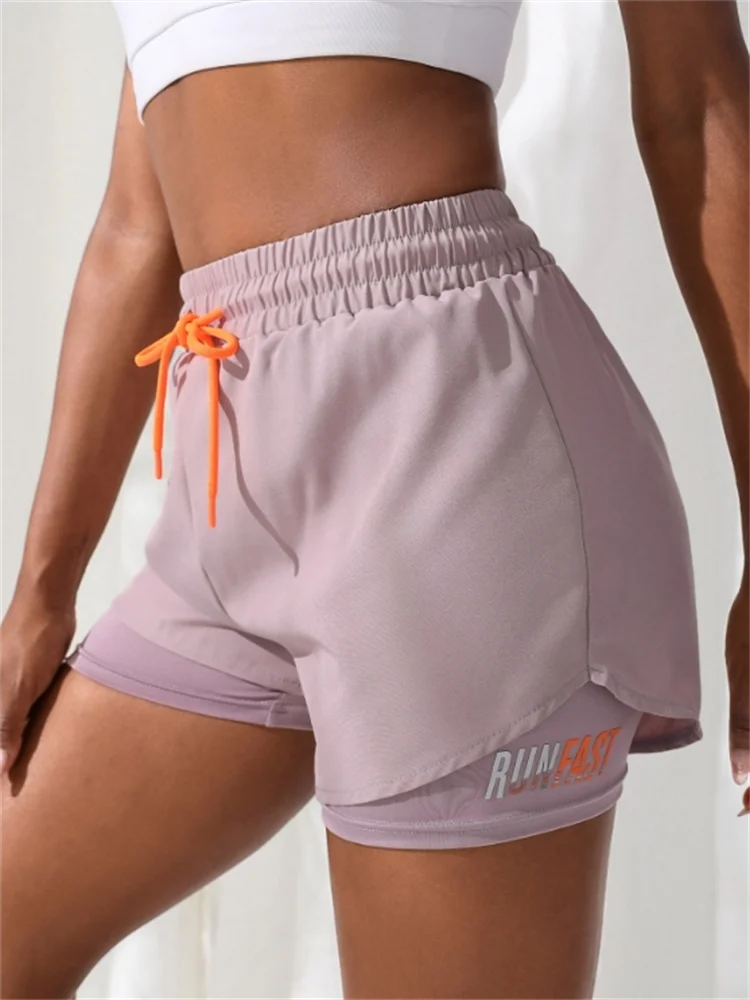 Women's High Waist Yoga Shorts - 4-Way Stretch Athletic Running Shorts