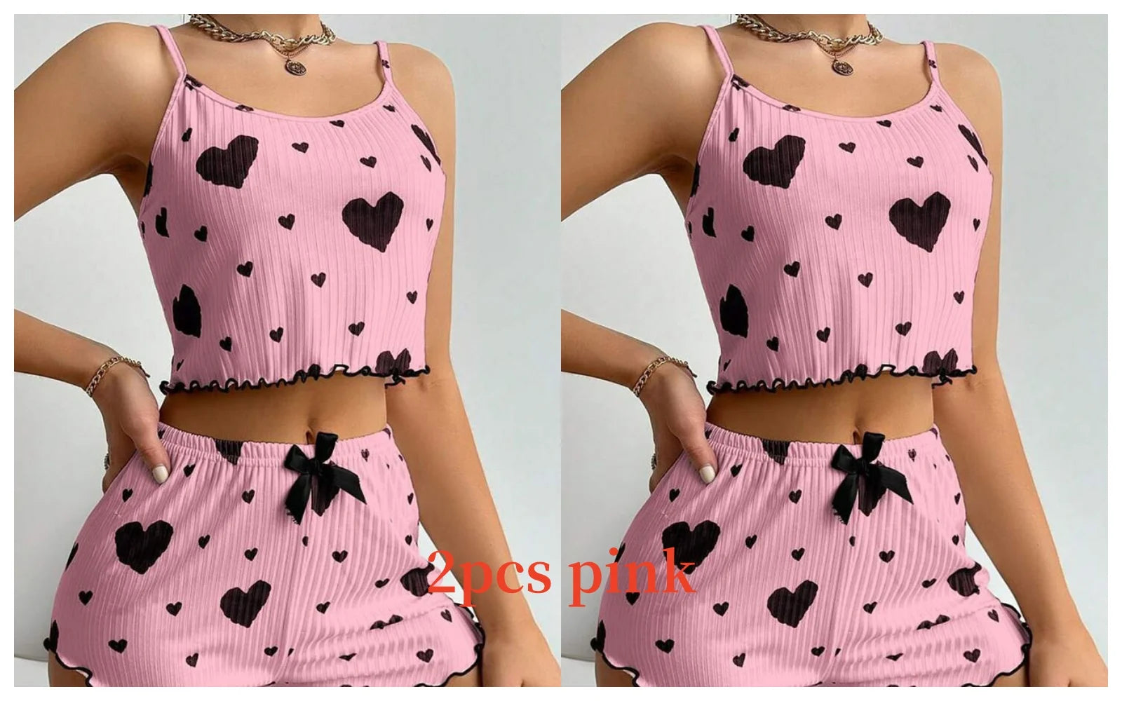 Women's 2-Piece Summer Pajama Set - Spaghetti Strap Tank & Shorts