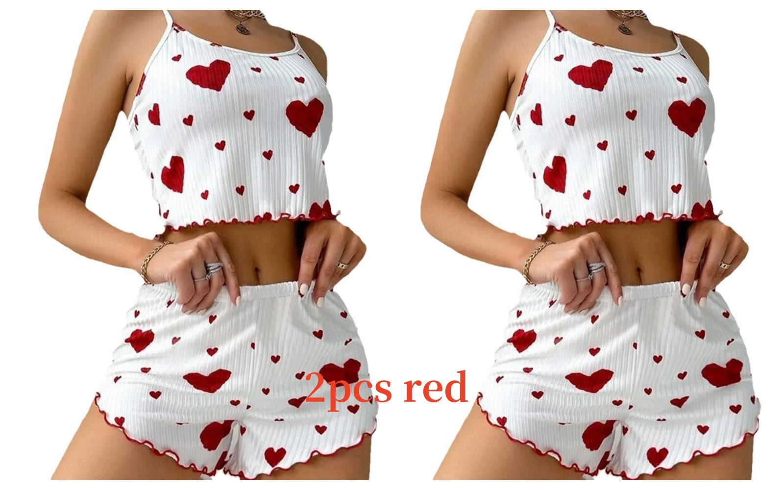 Women's 2-Piece Summer Pajama Set - Spaghetti Strap Tank & Shorts