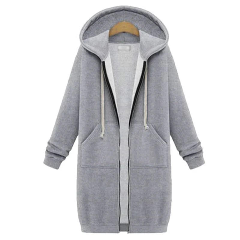 Women's Autumn Winter ThickenHoodies Parkas Loose Hooded Jackets