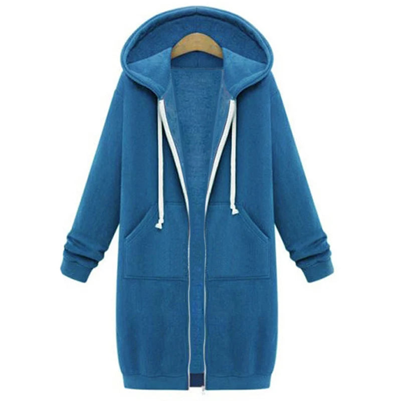 Women's Autumn Winter ThickenHoodies Parkas Loose Hooded Jackets