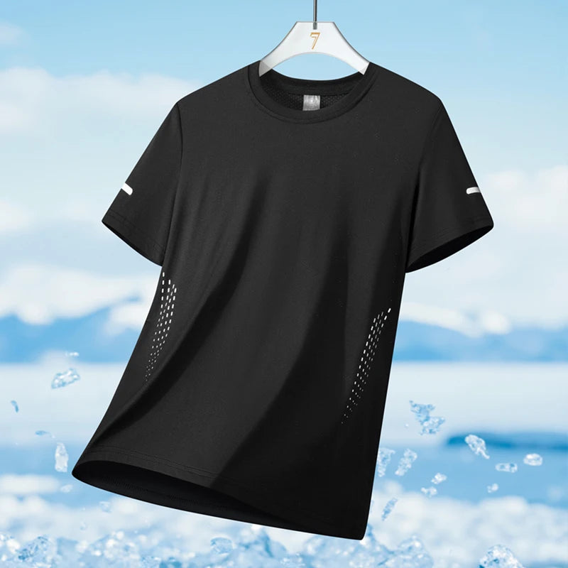 Men's Cooling Running T-Shirt - Quick-Dry Breathable Mesh Athletic Top