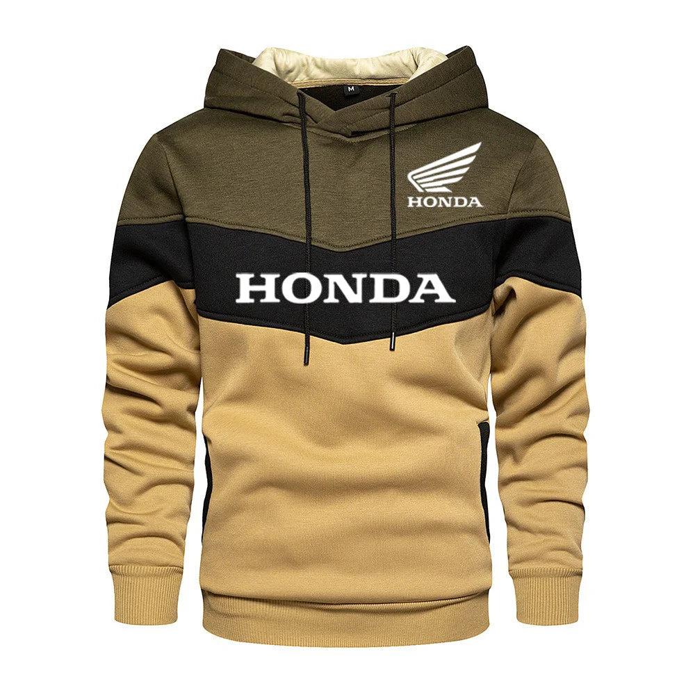2026 Honda printed patchwork sweatshirt, autumn/winter men's hooded long-sleeved motorcycle/racing jacket