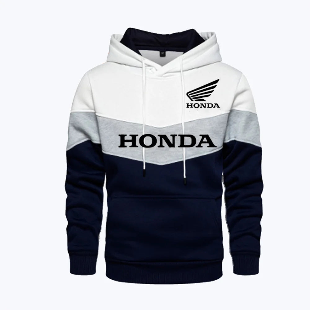 2026 Honda printed patchwork sweatshirt, autumn/winter men's hooded long-sleeved motorcycle/racing jacket