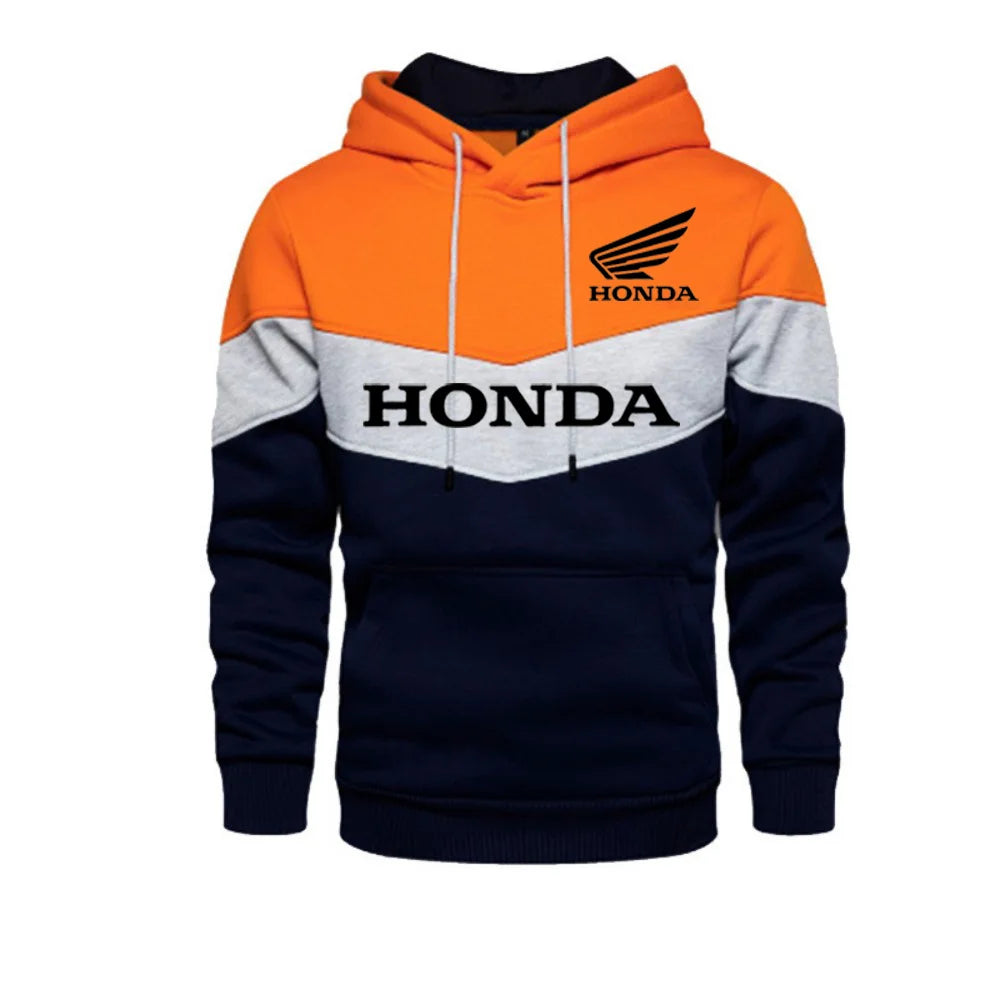 2026 Honda printed patchwork sweatshirt, autumn/winter men's hooded long-sleeved motorcycle/racing jacket