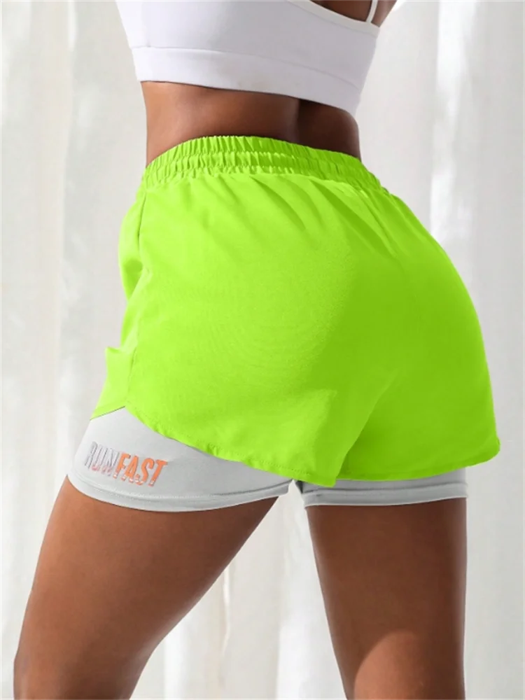 Women's High Waist Yoga Shorts - 4-Way Stretch Athletic Running Shorts