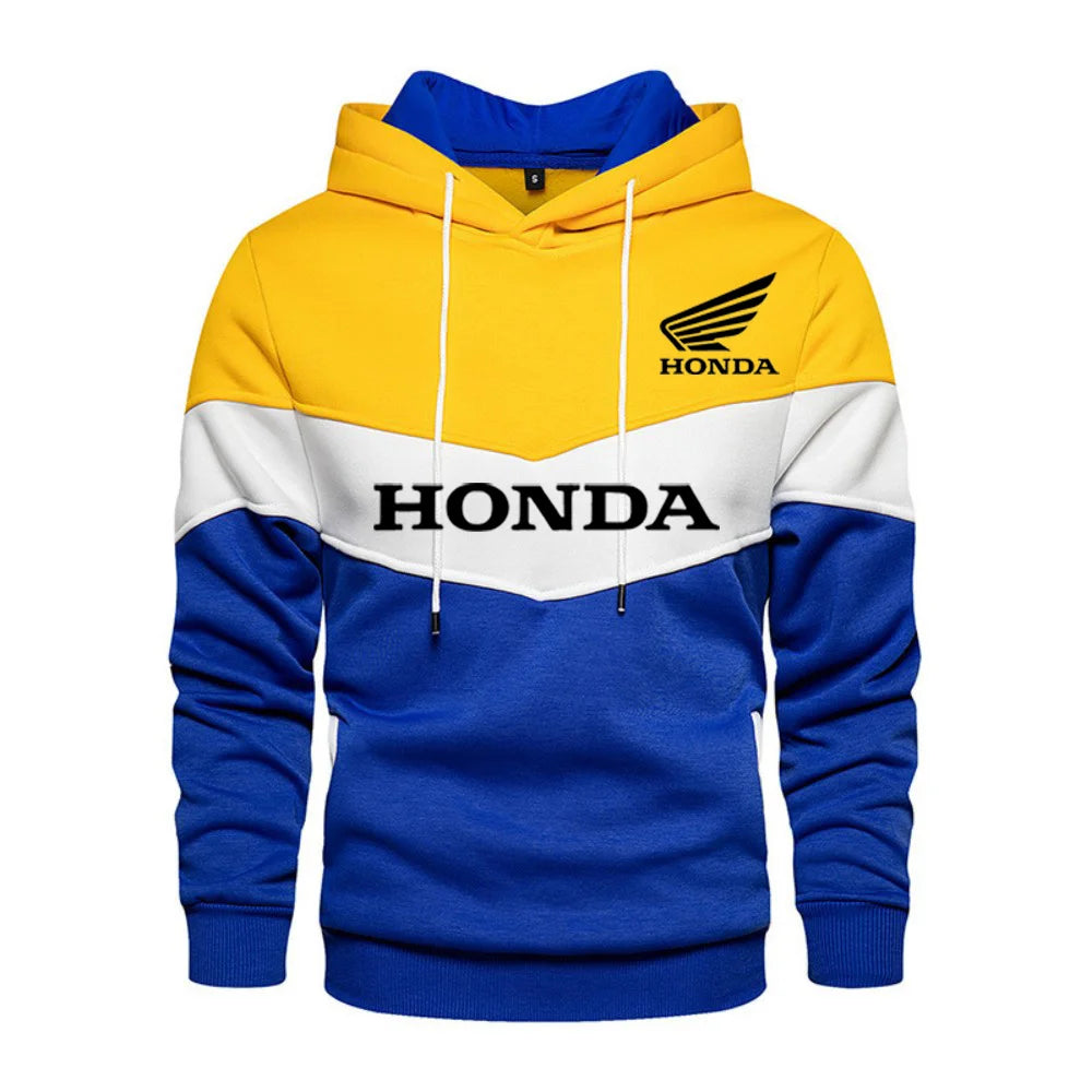 2026 Honda printed patchwork sweatshirt, autumn/winter men's hooded long-sleeved motorcycle/racing jacket