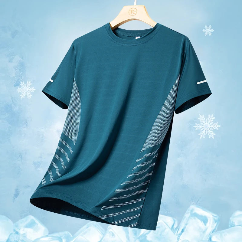 Men's Cooling Running T-Shirt - Quick-Dry Breathable Mesh Athletic Top