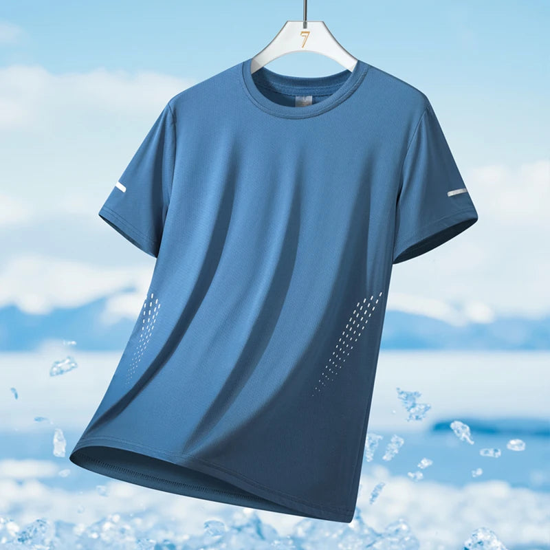 Men's Cooling Running T-Shirt - Quick-Dry Breathable Mesh Athletic Top