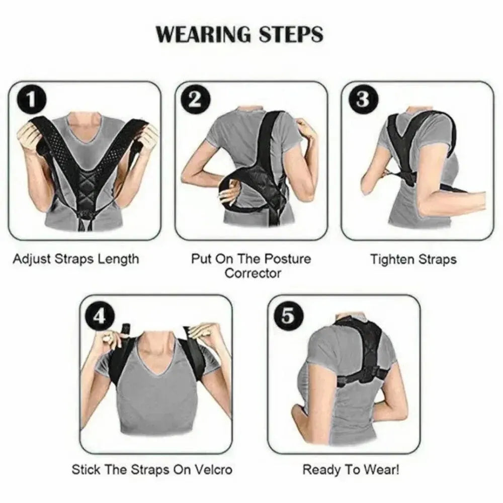 Back Posture Corrector Belt - Adjustable Support Brace for Men & Women