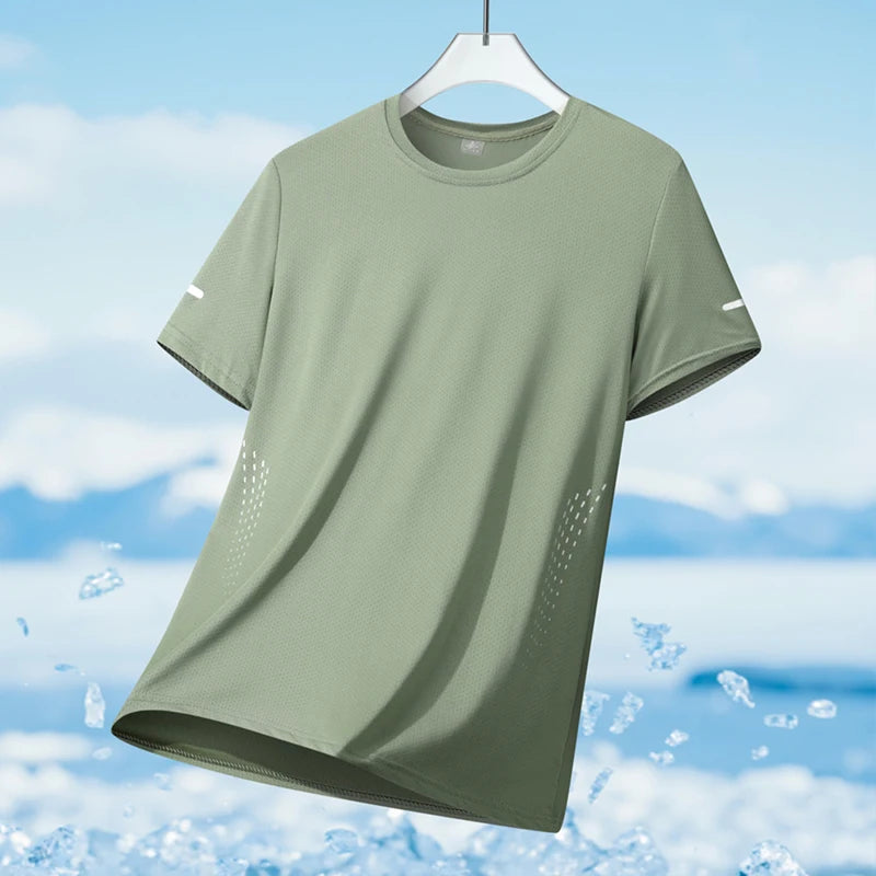 Men's Cooling Running T-Shirt - Quick-Dry Breathable Mesh Athletic Top