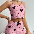 Women's 2-Piece Summer Pajama Set - Spaghetti Strap Tank & Shorts